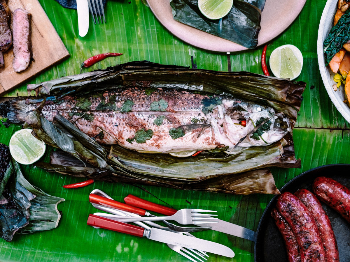GRILLED FISH IN BANANA LEAVES