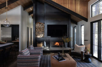 Fireplace in Black Butte Ranch House by Cloud Houz