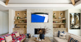 Fireplace in Indian Wells House by AM Interiors