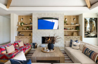 Fireplace in Indian Wells House by AM Interiors