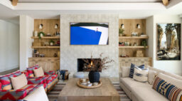 Fireplace in Indian Wells House by AM Interiors