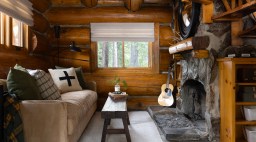 Fireplace Lake Tahoe Cabin by Yen Collective