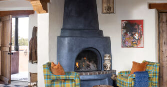 Fireplace Seating in Santa Fe House by Atelier Interior Design