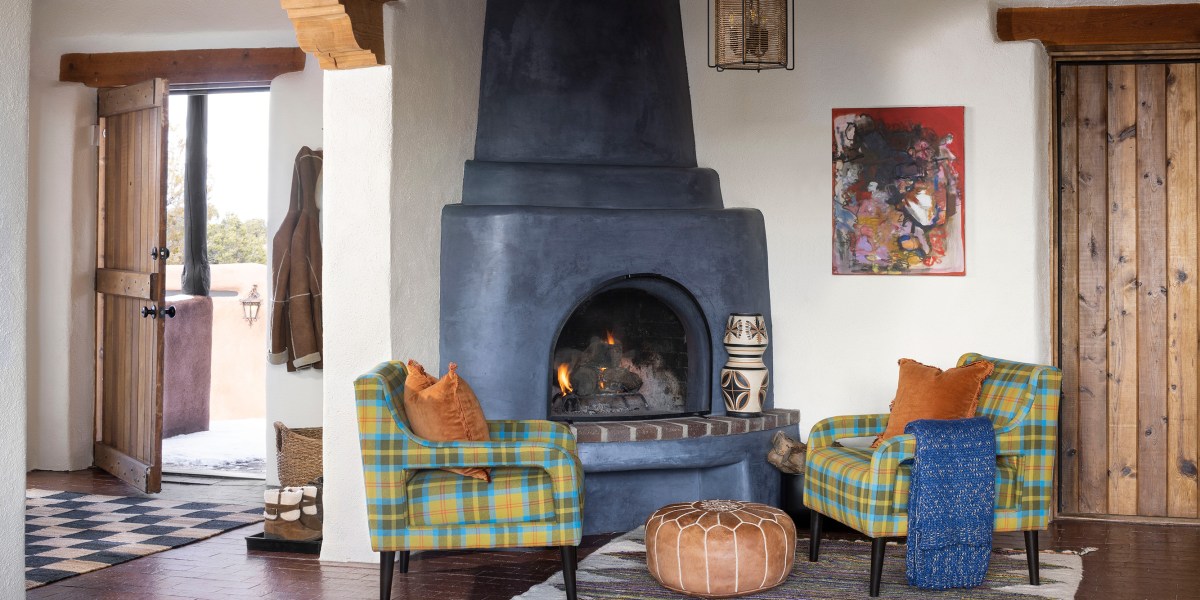 Fireplace Seating in Santa Fe House by Atelier Interior Design