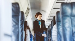 Flight Attendant on Plane