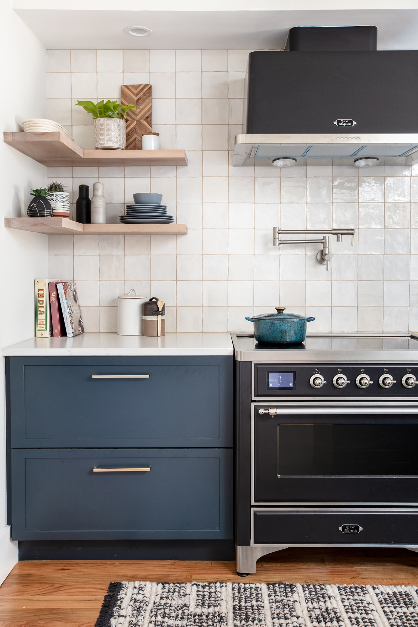 Floating Shelves in San Diego Kitchen by Blythe Interiors