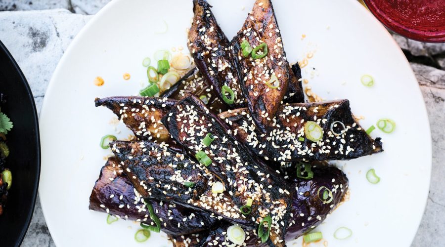 Grilled Chinese Eggplant Steaks