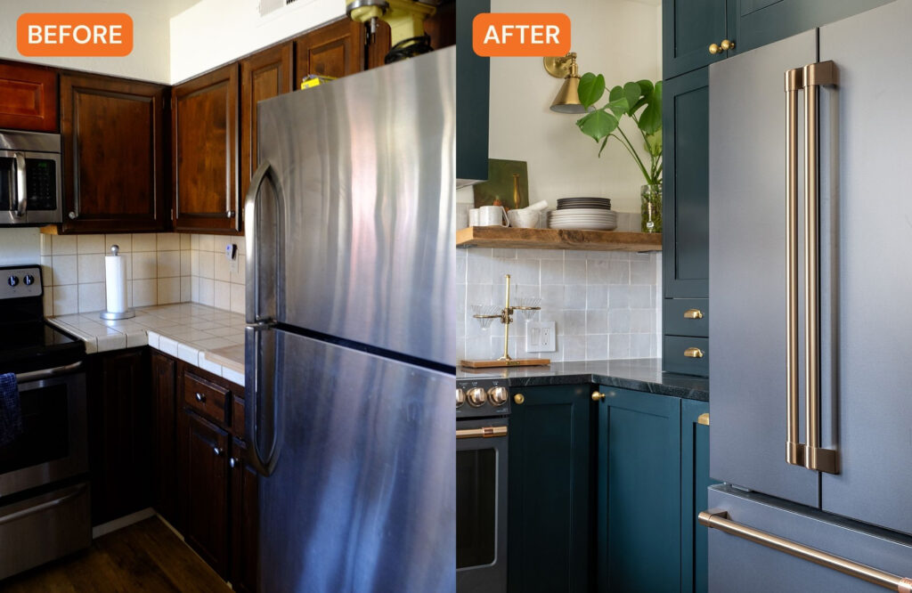 Fridge in Oakland Kitchen by Gina Rachelle Design