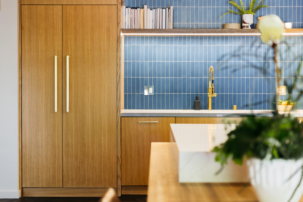 Fridge in Silver Lake Kitchen by Kevin Grace Design