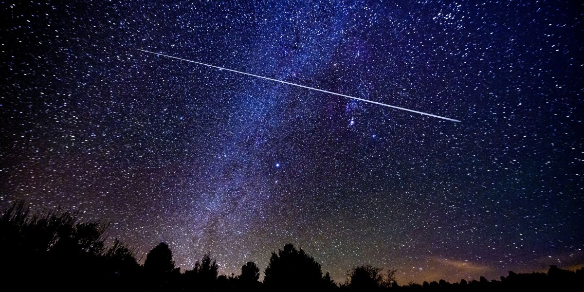 Meteor Streaking across the Sky