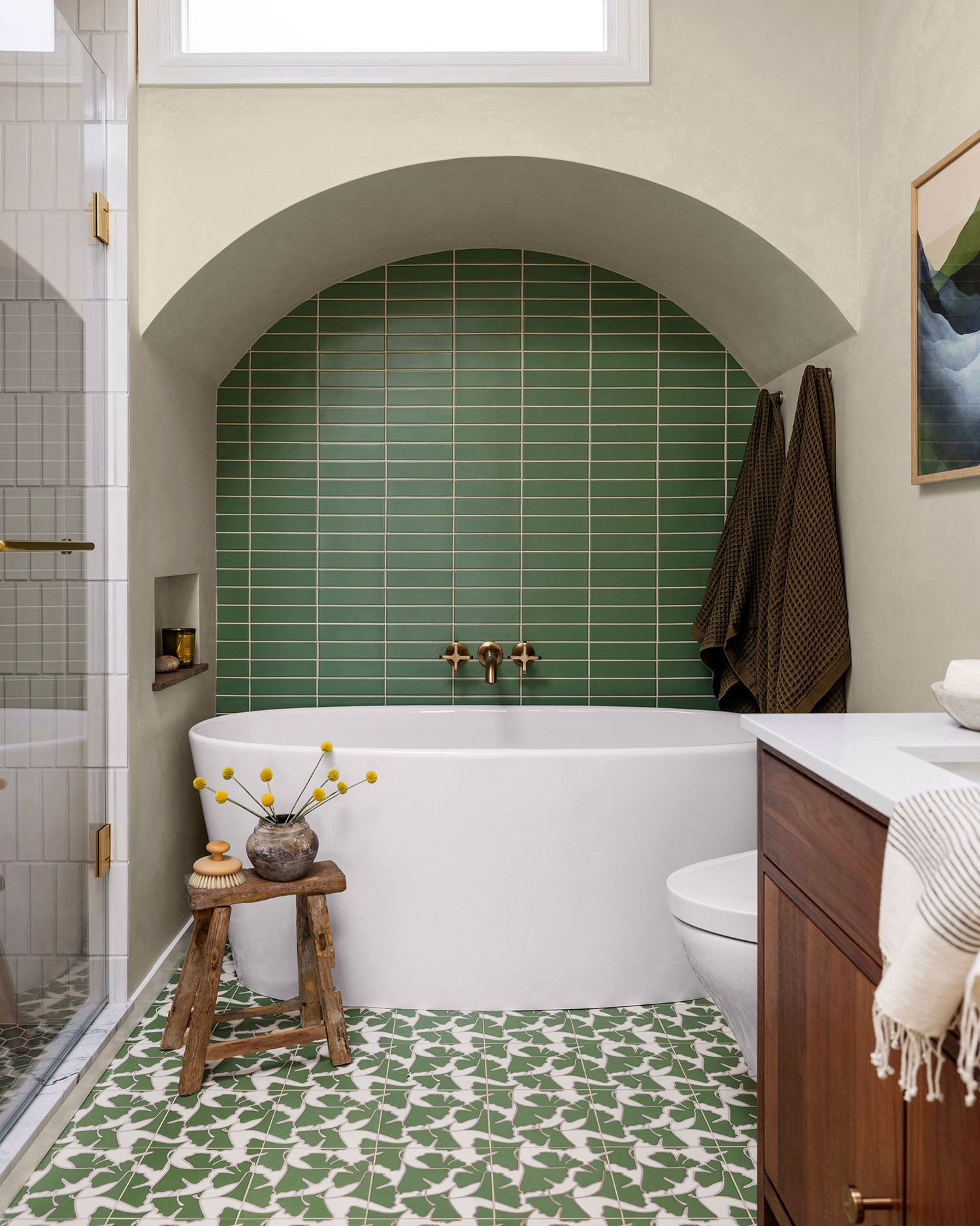 Green Bathroom in SF House by Angela Grace Design