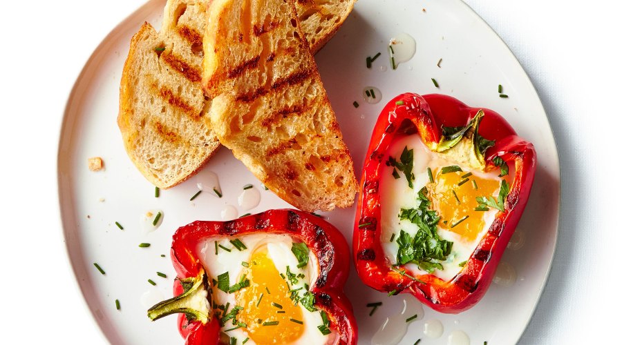 Grilled Peppers with Eggs
