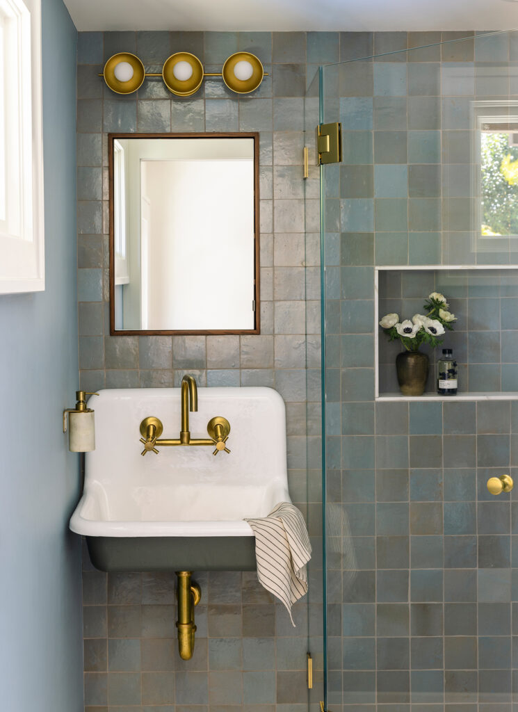 Guest Bathroom in Oakland Craftsman by Emily Finch