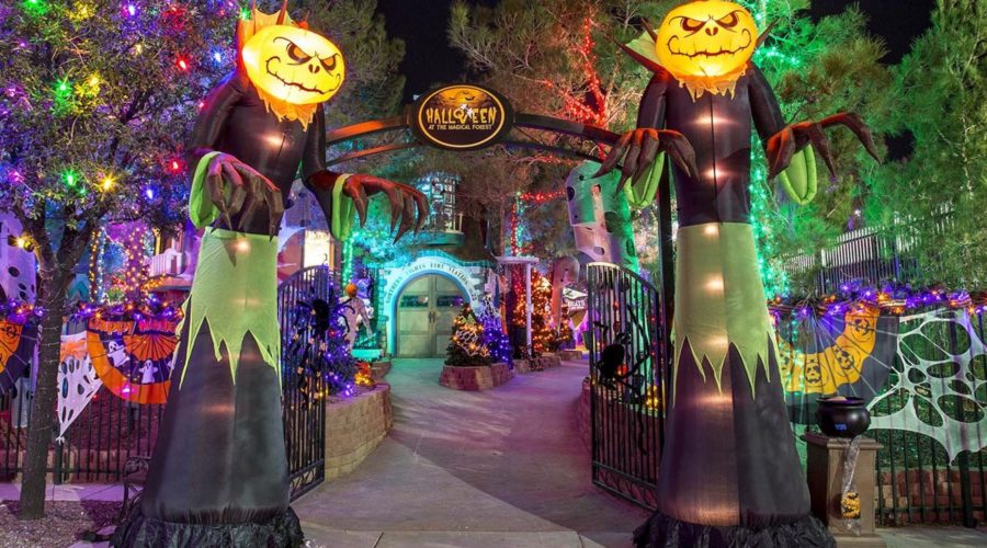 Lit up pumpkins and other Halloween characters at the HallOVeen at the Magical Forest, one of the best Halloween events in Las Vegas