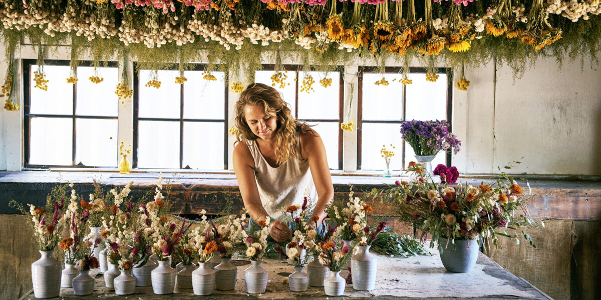 Hannah Muller Full Belly Farm Floral Arranging Bud Vases