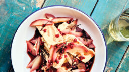 Chai-Spiced Semifreddo Pears with Pomegranate