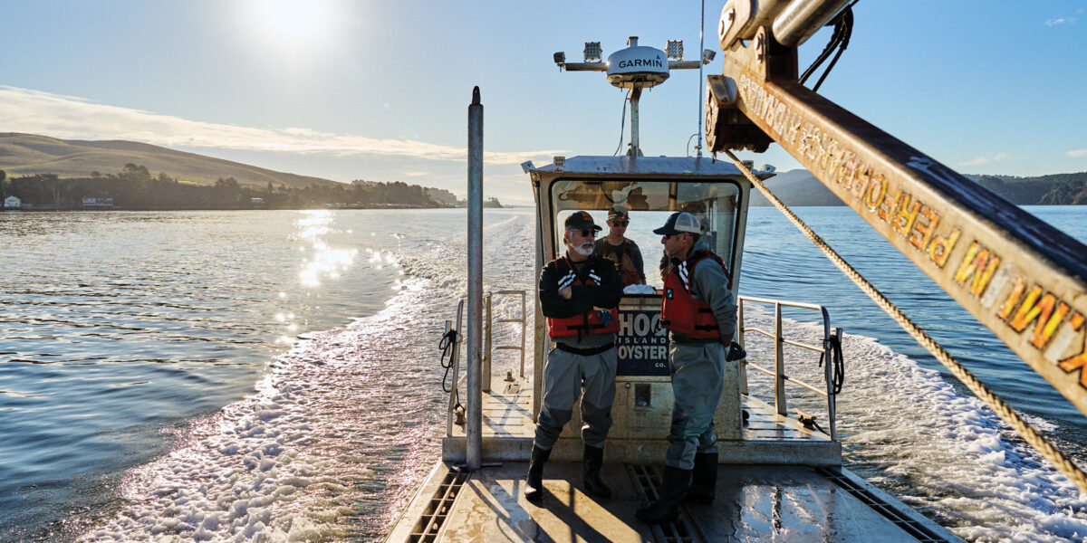 Terry Sawyer and John Finger on an Oyster Boat