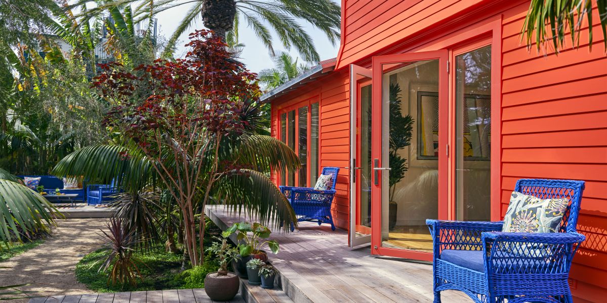 Craftsman house orange exterior