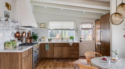 Kitchen in Dana Point Beach Bungalow by Tania Cassill