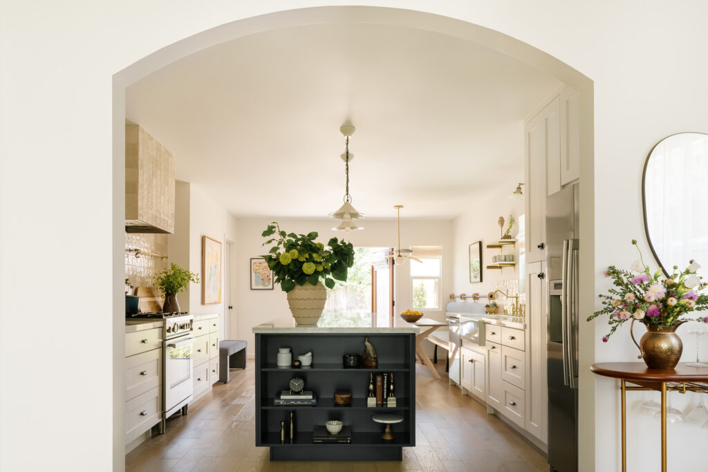 Kitchen Island in LA Spanish Bungalow by Shure Design Studio