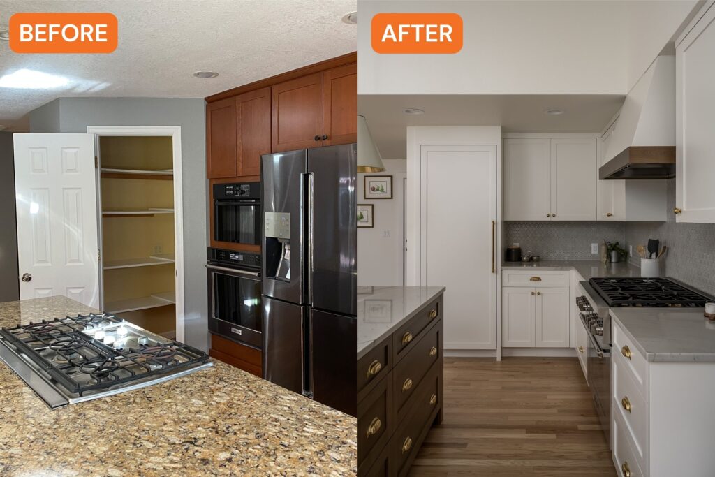 Kitchen Range Before and After in Portland Kitchen by Kelly McDougall