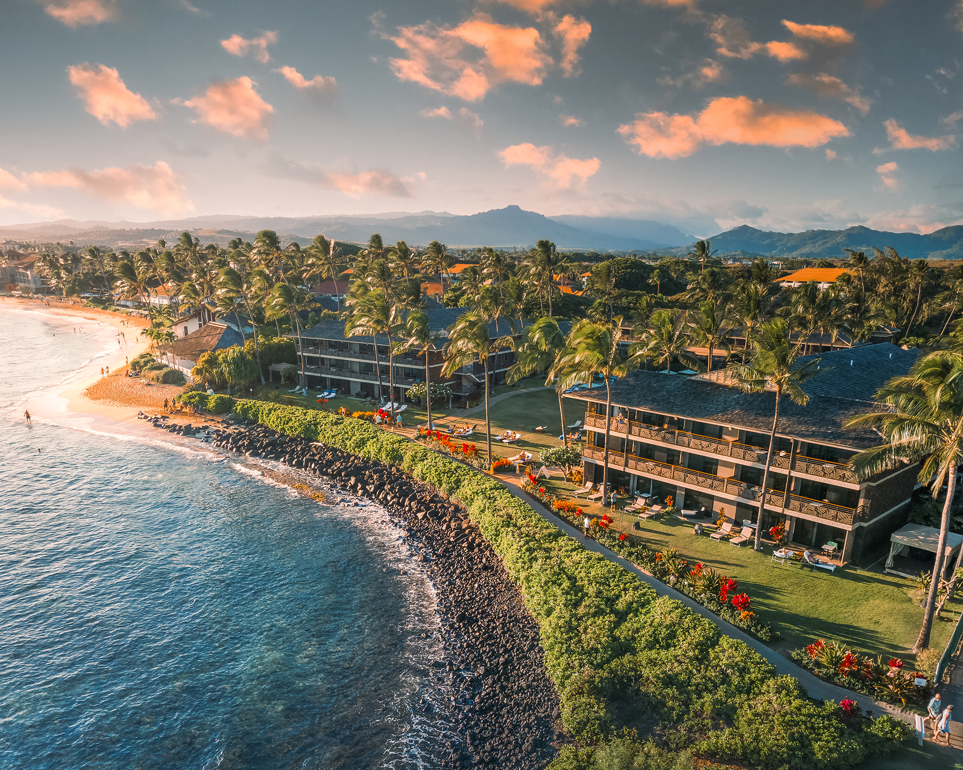 Koʻa Kea Resort on Poipu Beach Aerial View