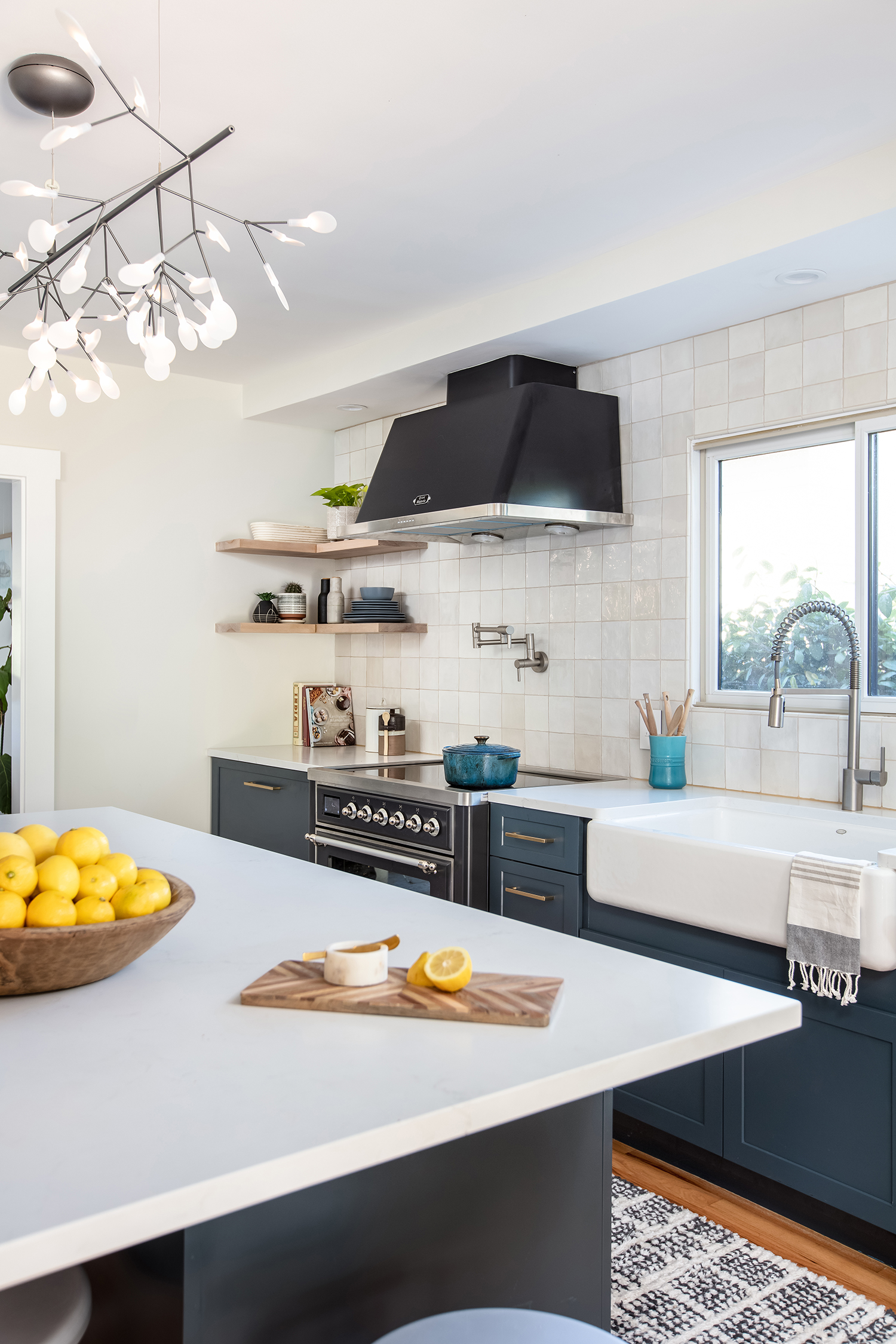 Light Fixture in San Diego Kitchen by Blythe Interiors