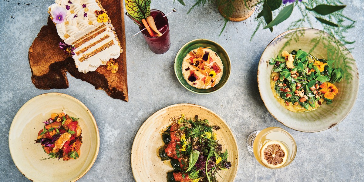 Little Saint Healdsburg Food and Cocktails Overhead Shot