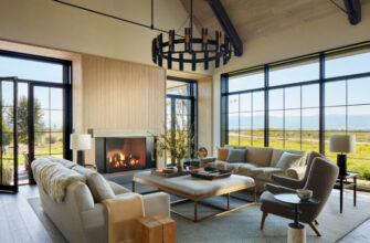 Living Area in Driggs Idaho House by Robbins Architecture