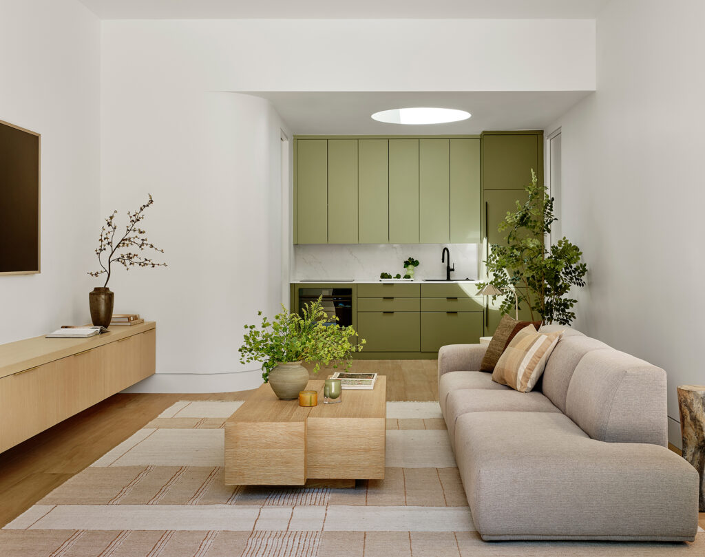 Living Area Kitchen Yakisugi ADU by Mahya Salehi