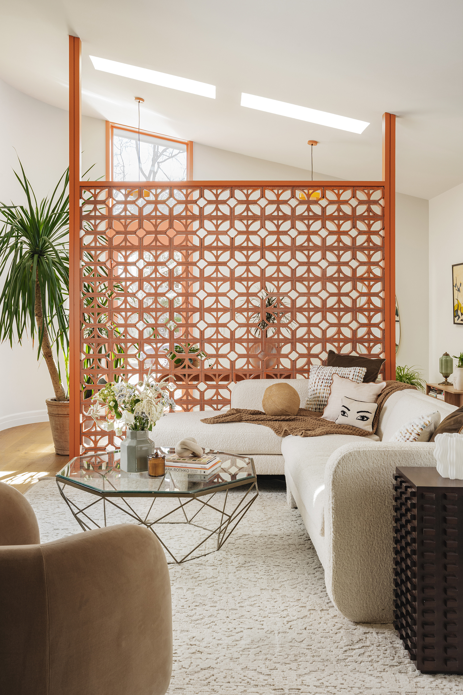 Living Room in Austin Mid-Century House by Moontower Design-Build