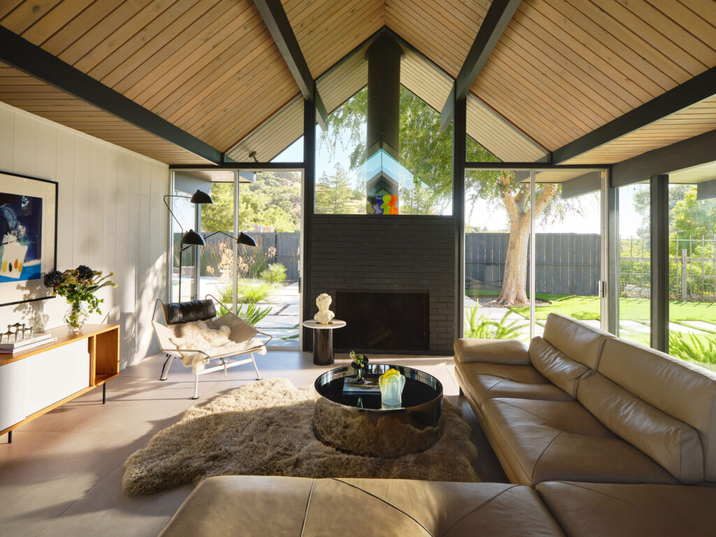 Living Room Ceiling in Double A-Frame Eichler by Tamara Marsh