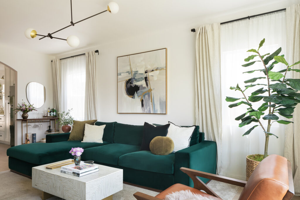 Living Room in LA Spanish Bungalow by Shure Design Studio