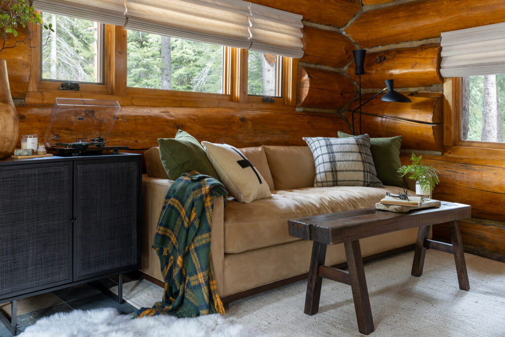 Living Room Lake Tahoe Cabin by Yen Collective