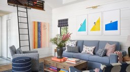 Living Room in Pool House by Design Alchemy