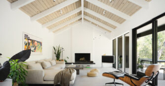 Living Room in San Mateo Ranch House by Feldman Architecture