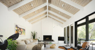 Living Room in San Mateo Ranch House by Feldman Architecture