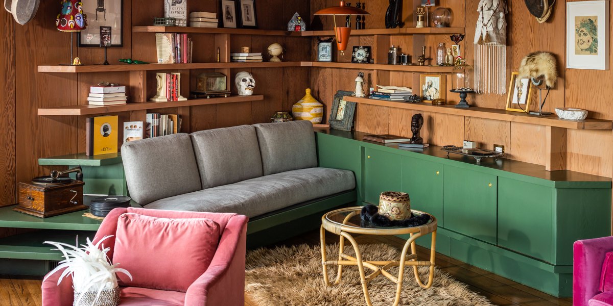 Living Room in Sausalito Bungalow by Kress Jack