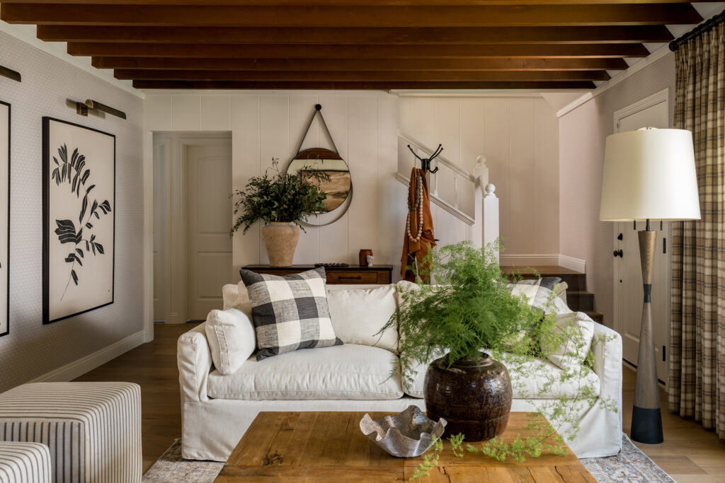 Living Room Long Beach Cottage by Krimson Haus