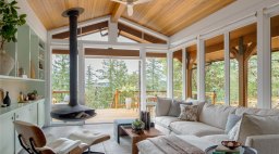 Living Room Views in Orcas Island Cottage