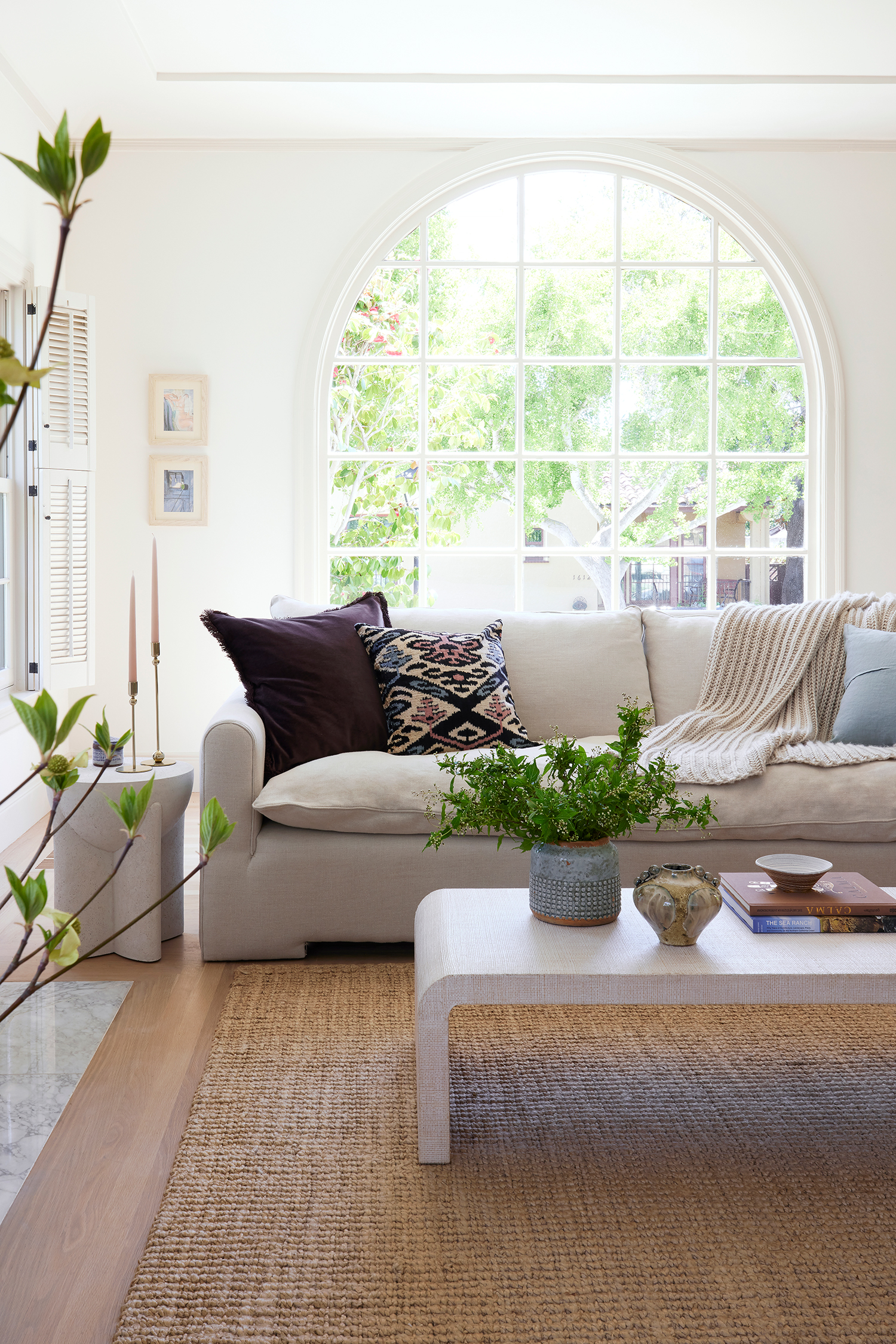 Livinv Room Windows in French Normandy Alameda House by Jen McAnaney