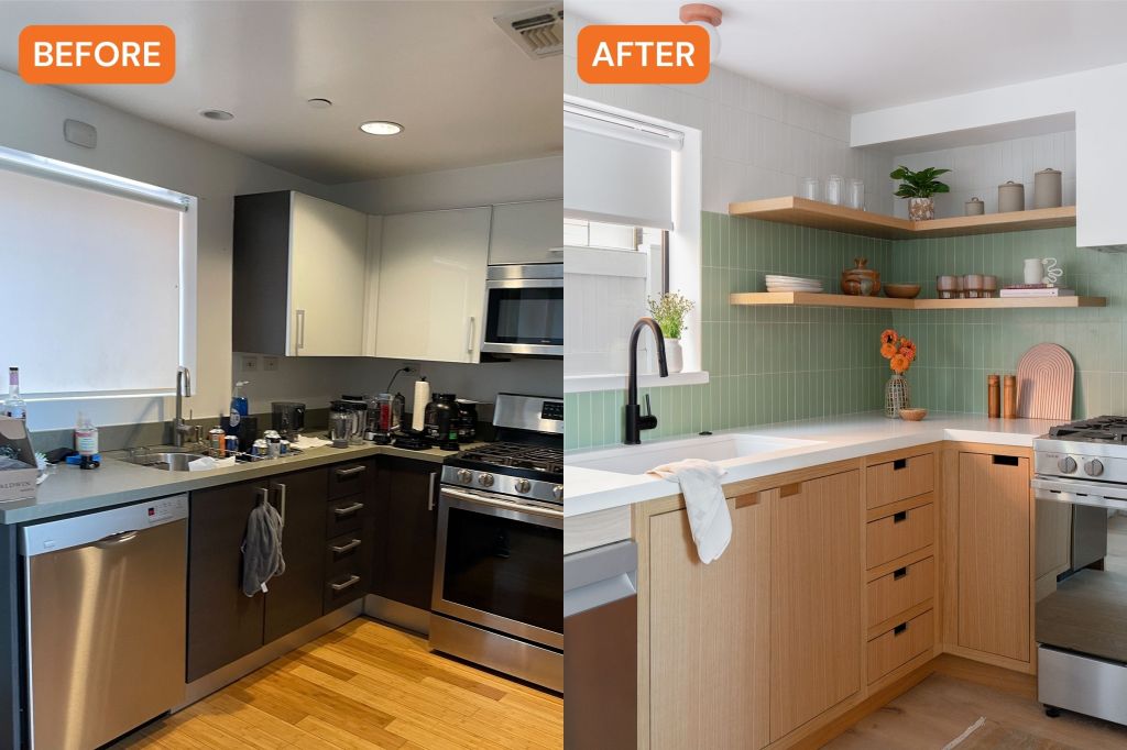 A Builder-Grade Kitchen with No Personality Gets a Fresh and Vibrant Upgrade 