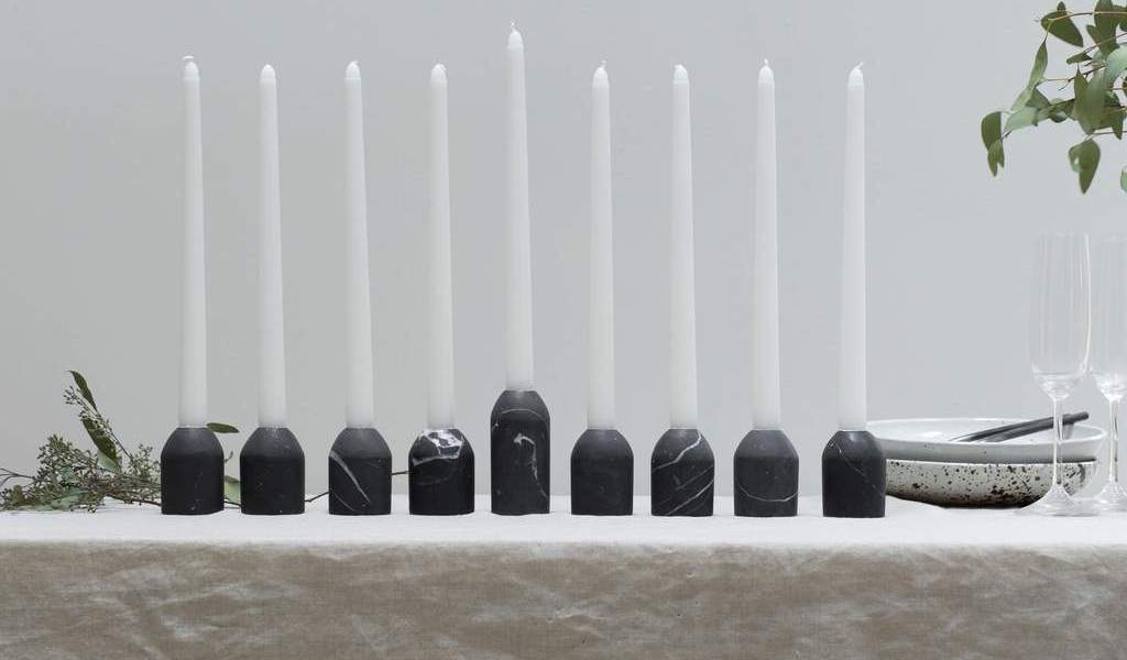 Puebla Marble Menorah Set