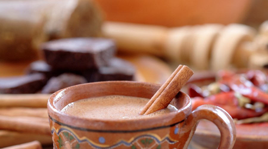 Mexican hot chocolate with cinnamon and chilis