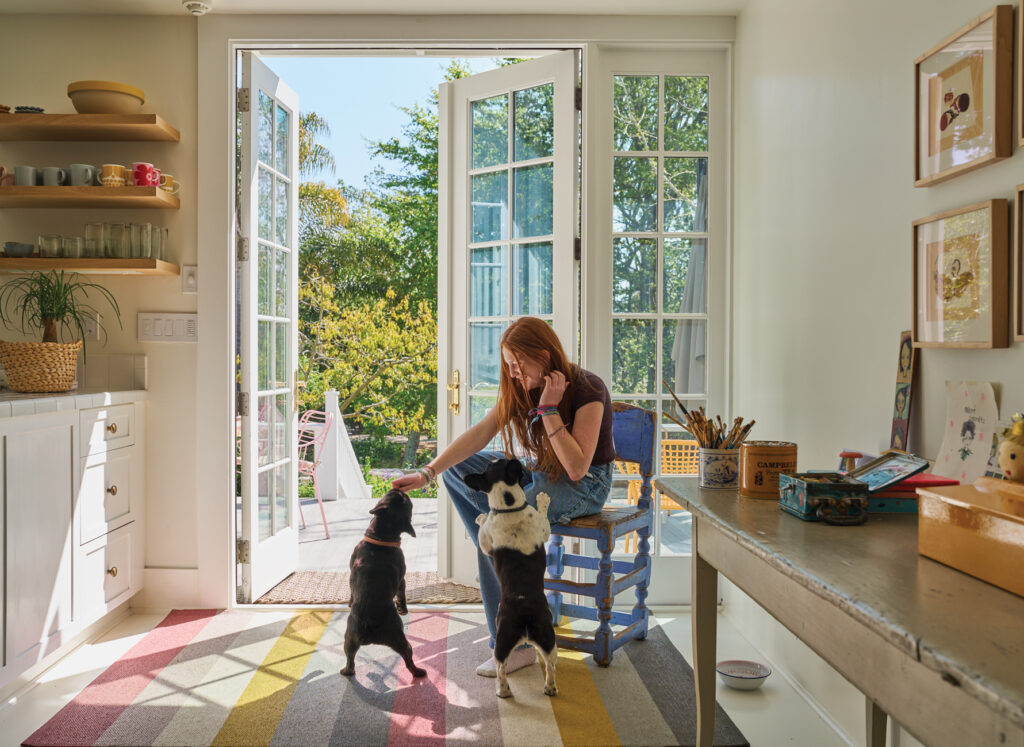 Montecito Cottage French Doors Dogs