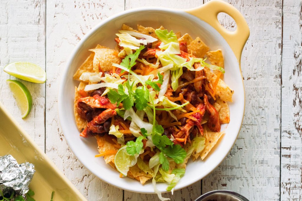 Chicken Enchilada Nacho Bowls