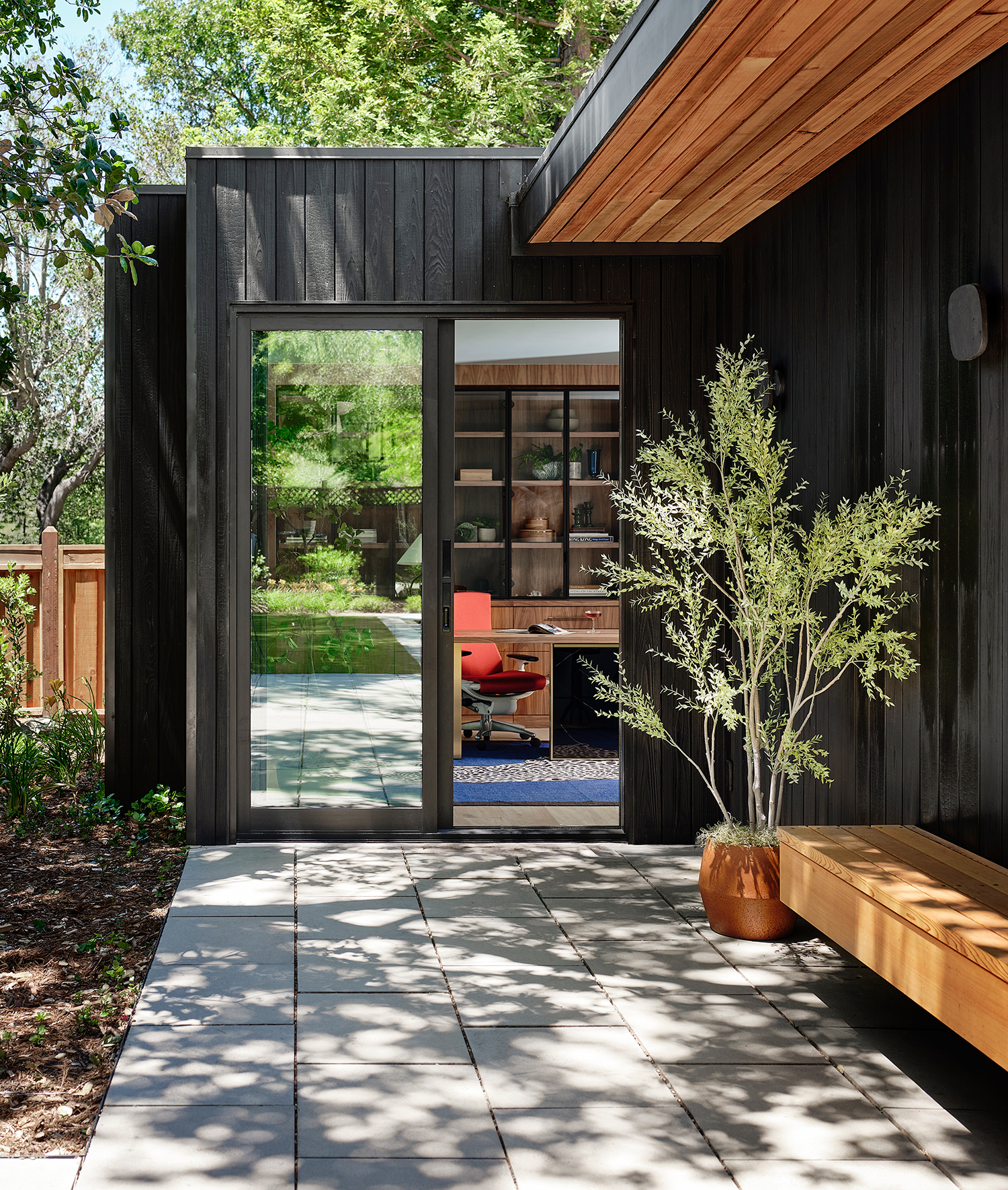 Office Entrance Yakisugi ADU by Mahya Salehi