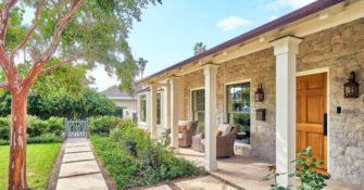 Hardscaping in Orange County Cottage by Denise Morrison