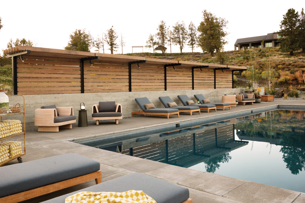 Oregon High Desert Barn Pool Deck Lounge Chairs