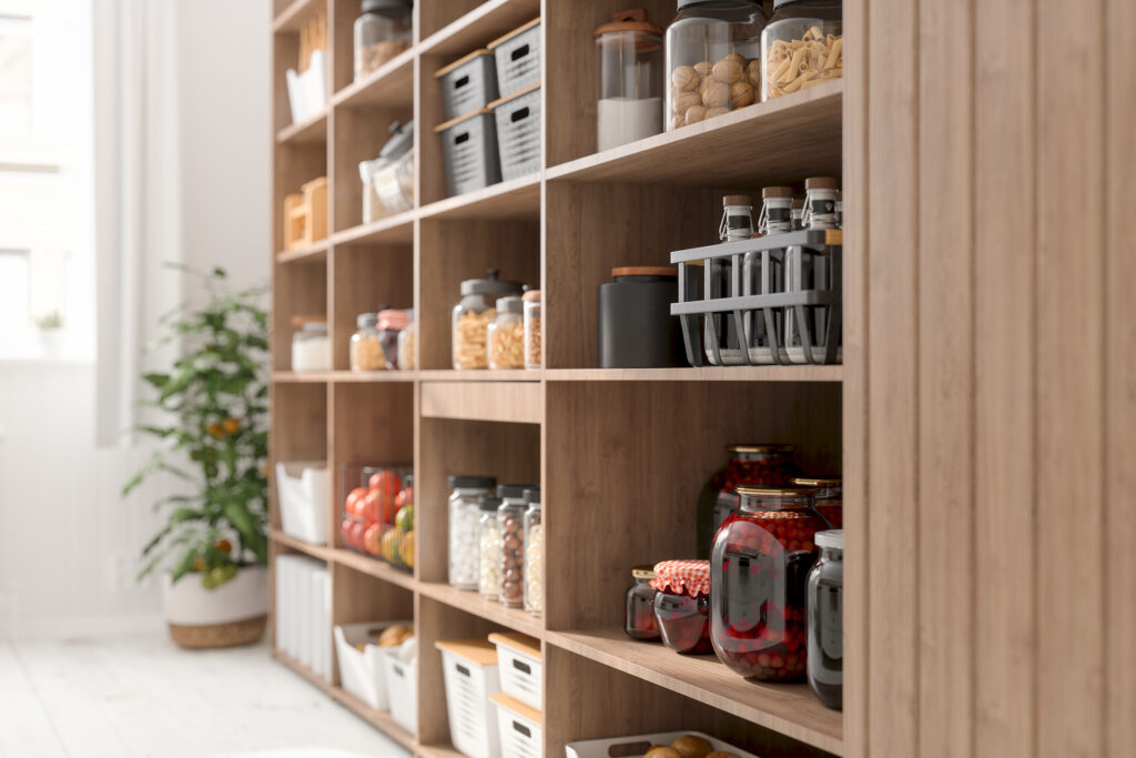 Organized Pantry Shelves